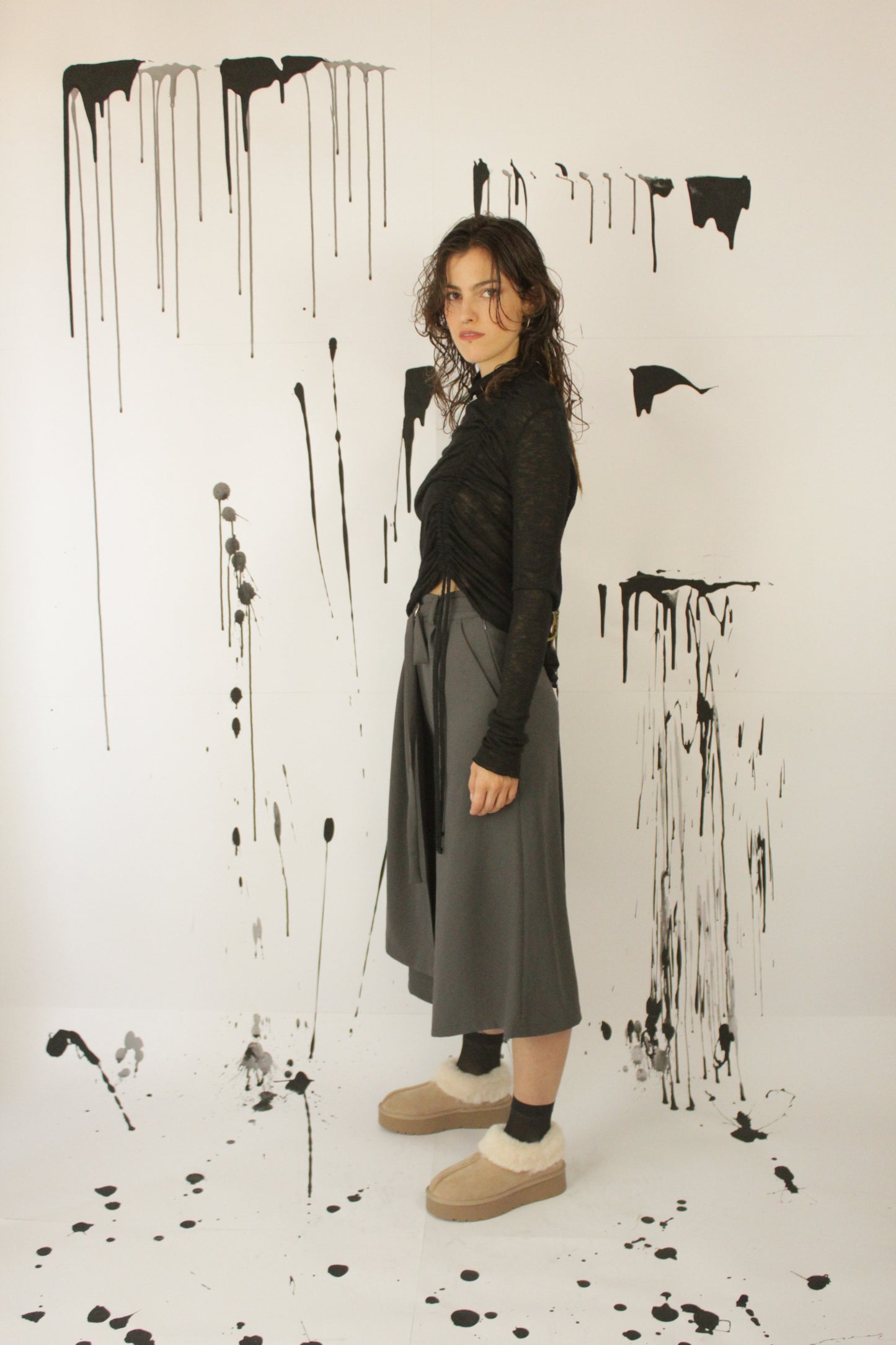 PANTAGONNA DORITIS CON PANNELLO A PIEGHE VEGAN