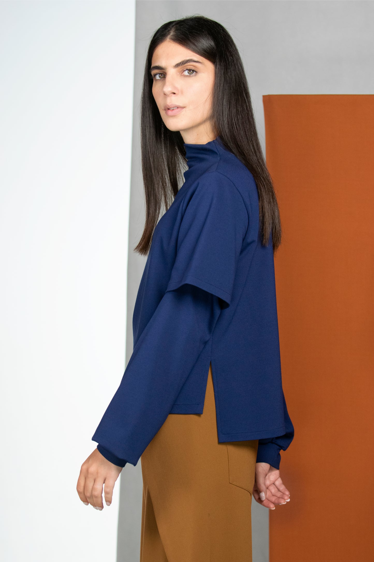 MAGLIA FATSIA BLU PUNTO MILANO VEGAN