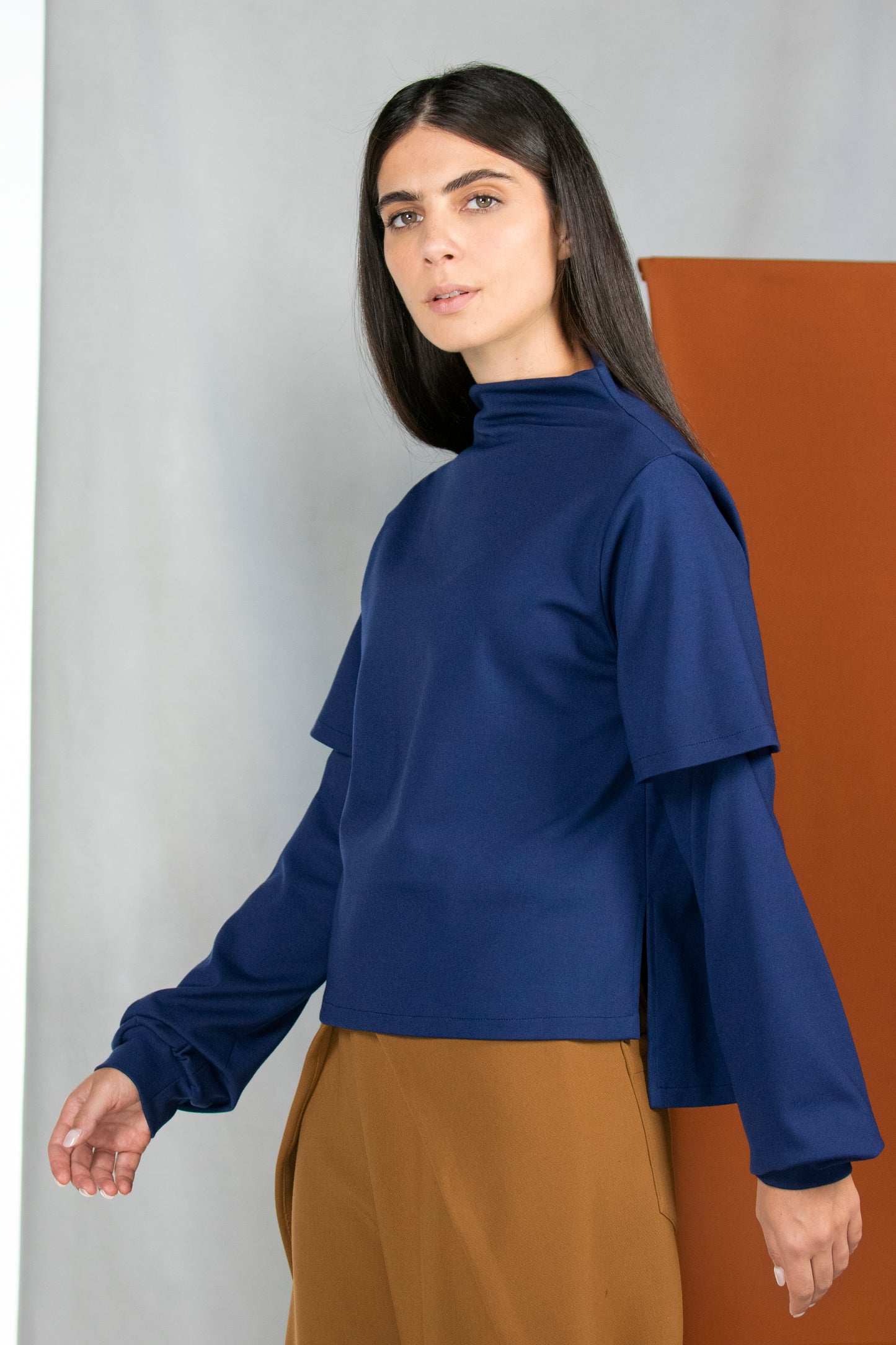 MAGLIA FATSIA BLU PUNTO MILANO VEGAN