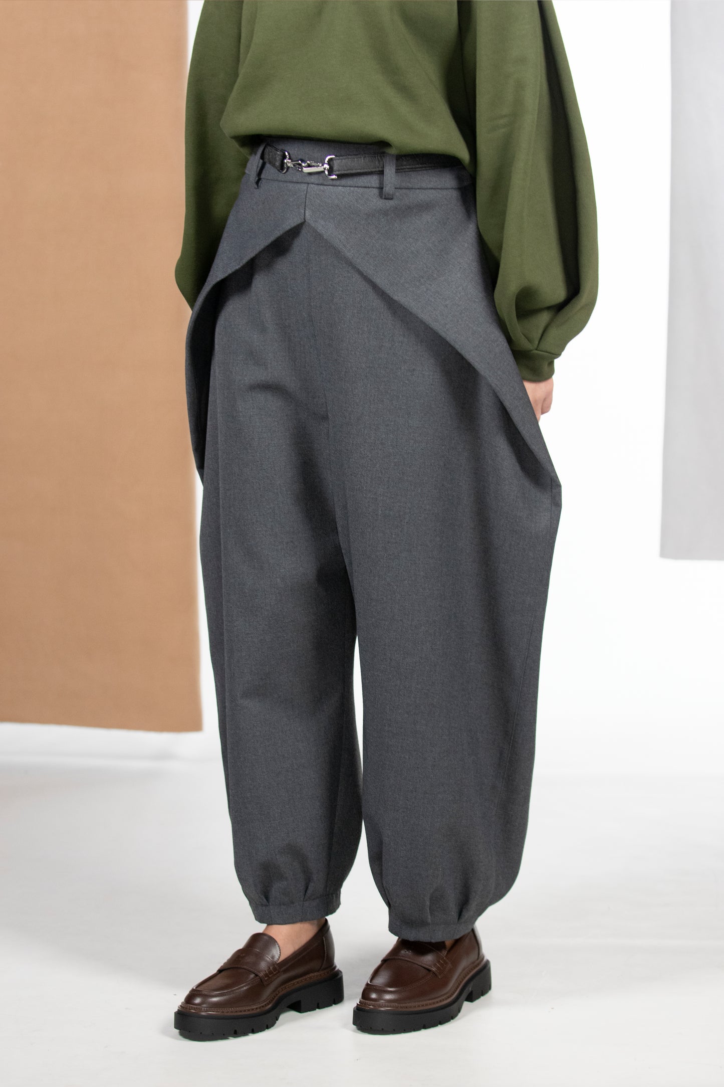 PANTALONE SAKURA GRIGIO MELANGE VEGAN