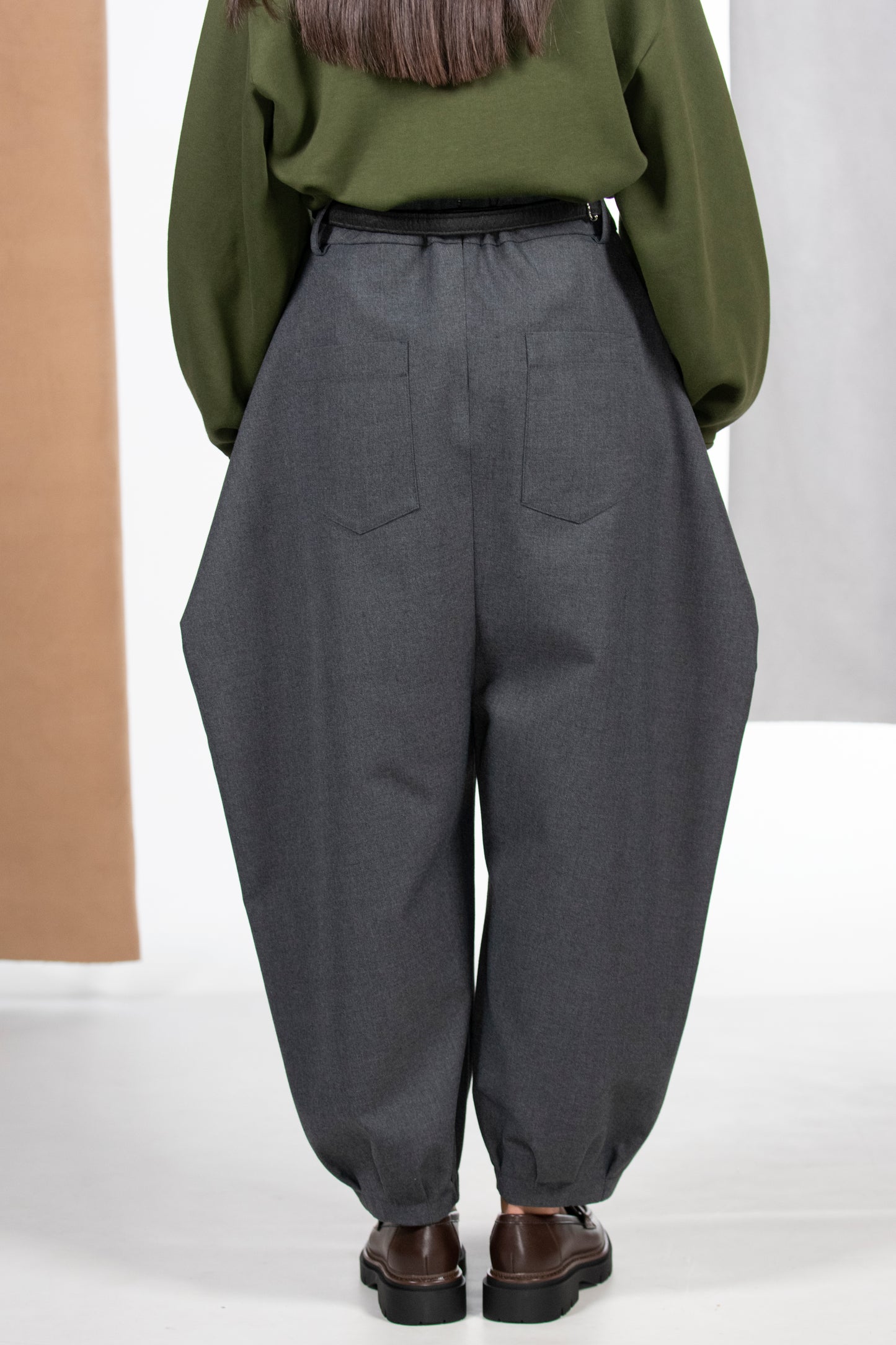 PANTALONE SAKURA GRIGIO MELANGE VEGAN