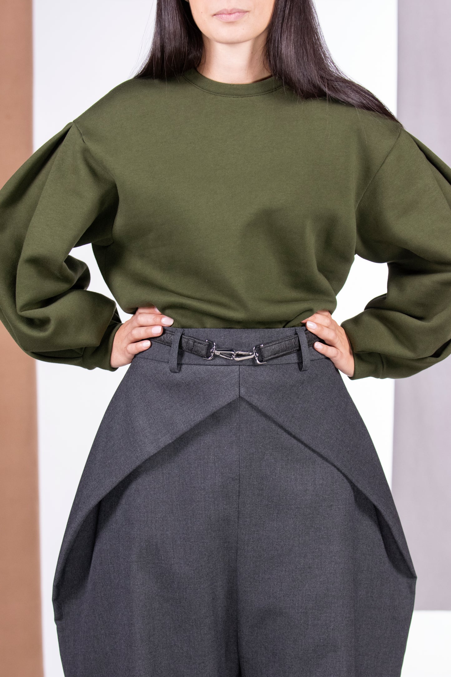 PANTALONE SAKURA GRIGIO MELANGE VEGAN