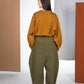 MAGLIA FELCE SENAPE IN CALDA FELPA VEGAN