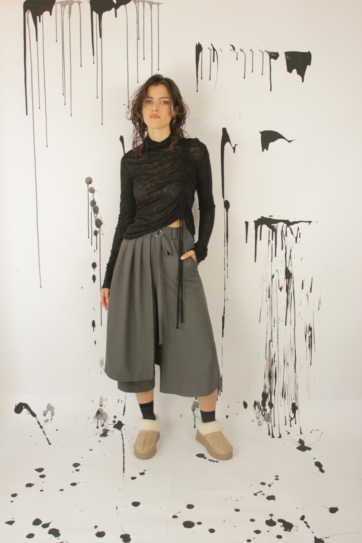 PANTAGONNA DORITIS CON PANNELLO A PIEGHE VEGAN