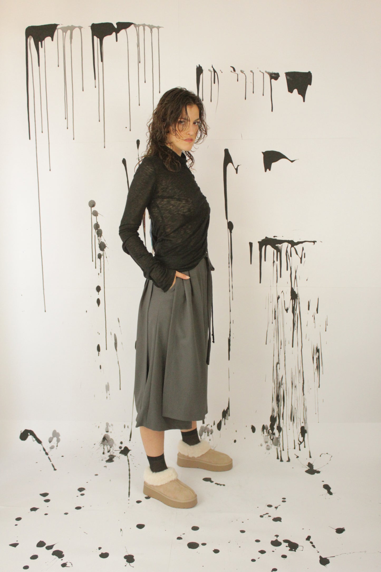 PANTAGONNA DORITIS CON PANNELLO A PIEGHE VEGAN