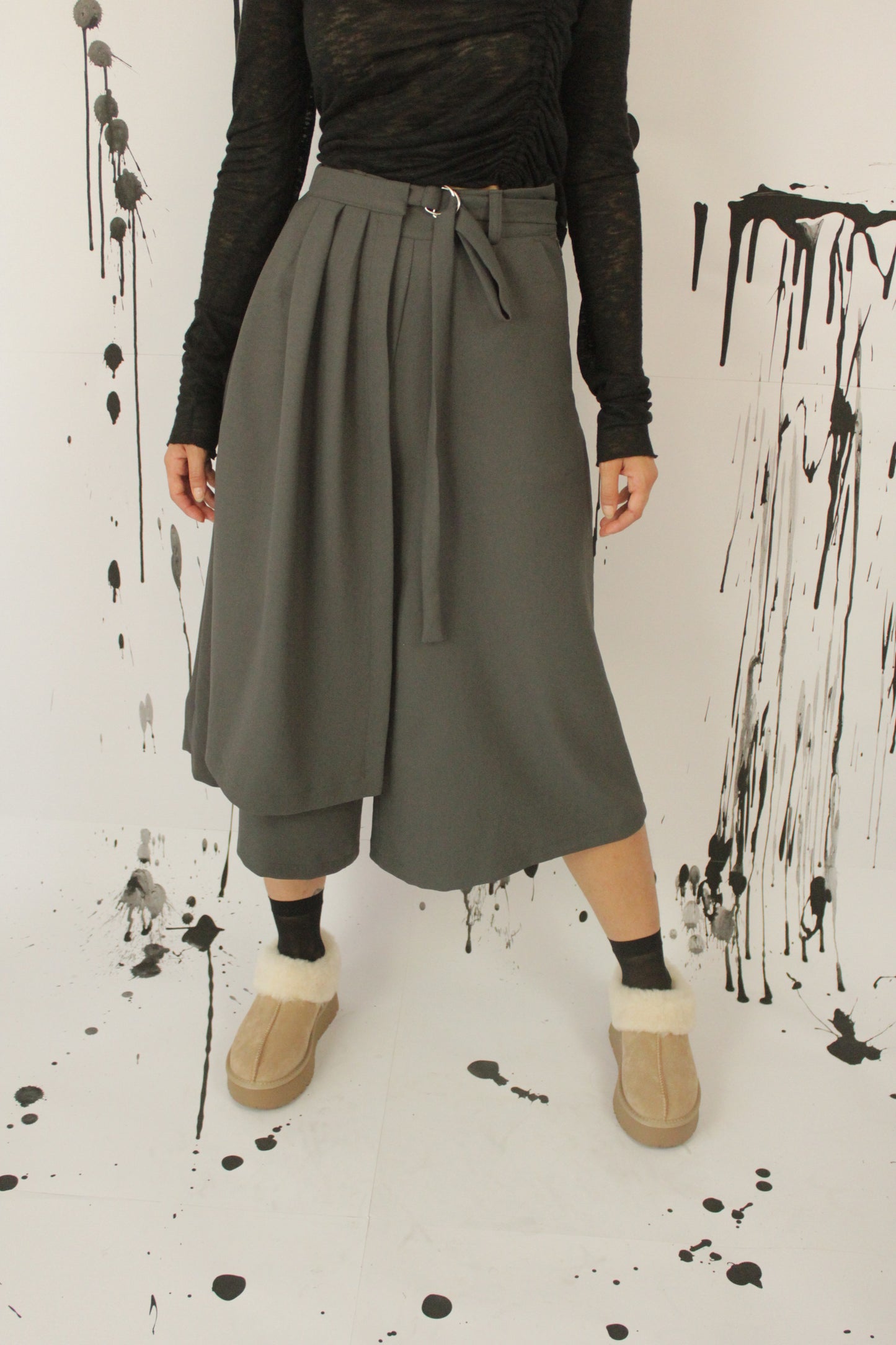 PANTAGONNA DORITIS CON PANNELLO A PIEGHE VEGAN