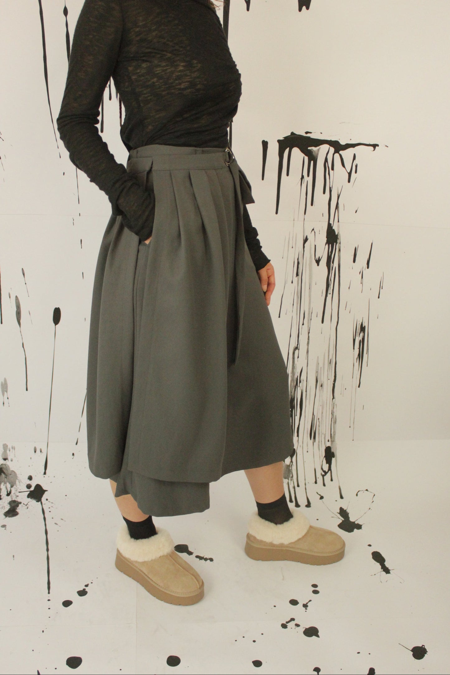 PANTAGONNA DORITIS CON PANNELLO A PIEGHE VEGAN