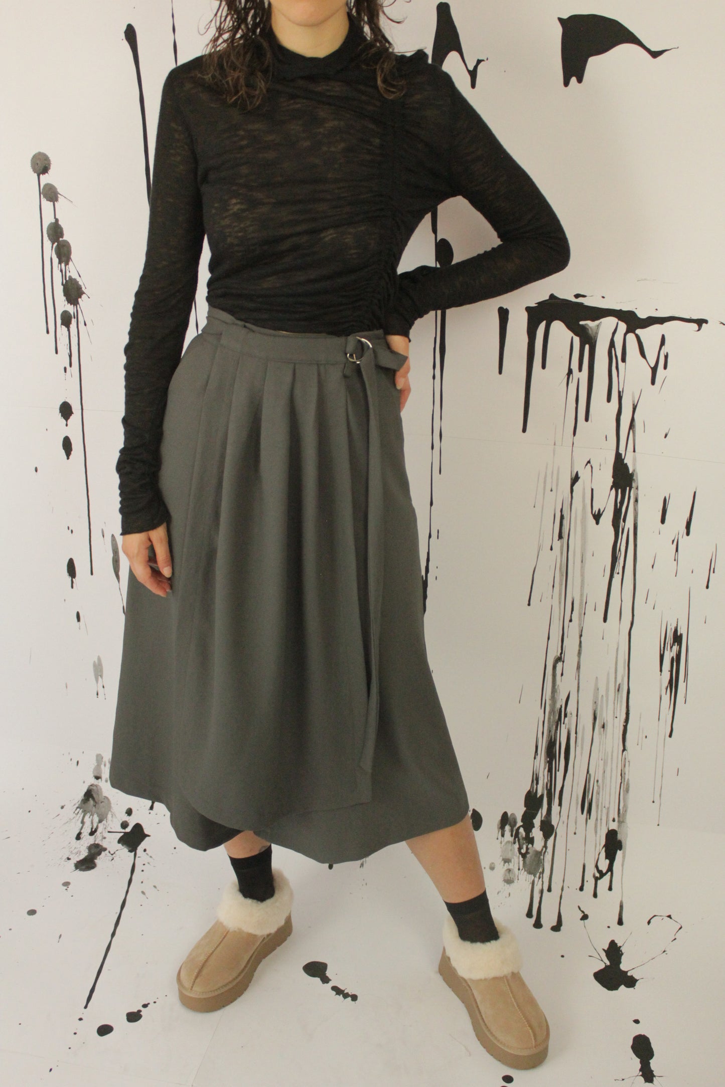 PANTAGONNA DORITIS CON PANNELLO A PIEGHE VEGAN