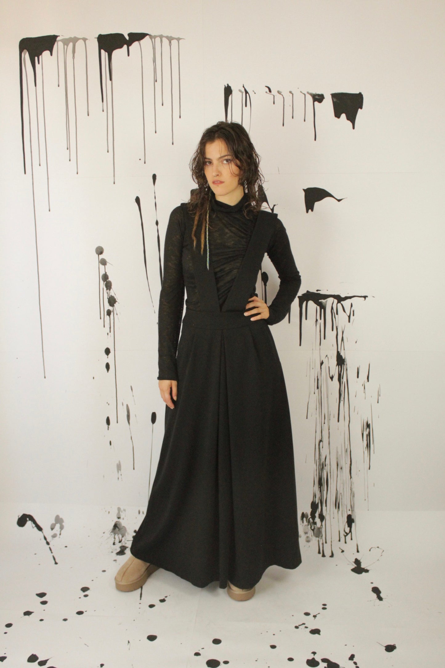 GONNA SALOPETTE NERA AZALEA VEGAN