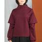MAGLIA FATSIA BORDEAUX PUNTO MILANO VEGAN
